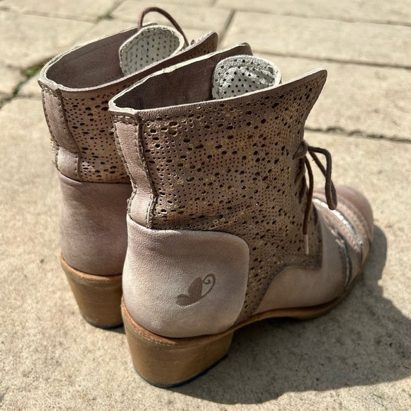 [8.5] Felmini Designer Real Leather Heeled Boot Made In Portugal Tan Brown - Picture 4 of 14